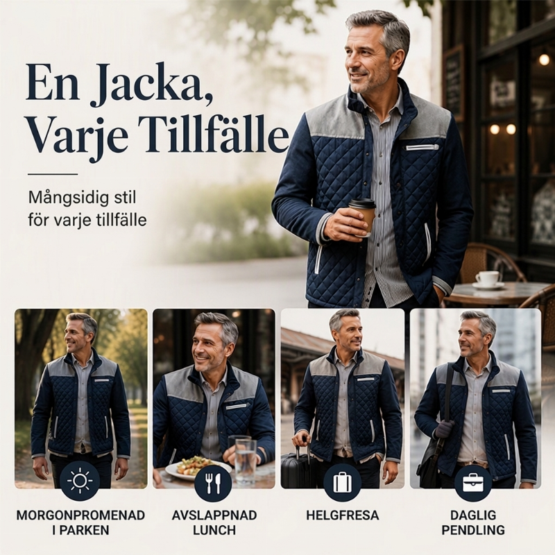 ✨Begränsat antal i lager, missa inte detta! 🎁Snygg, vadderad herrjacka med ståkrage som håller dig varm