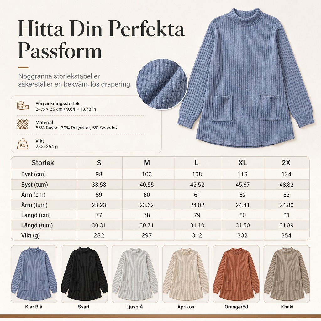✨ Ny kollektion 🤍 Löst sittande T-shirt för damer med hög krage och långa ärmar – bekväm passform och elegant lager-på-lager-look