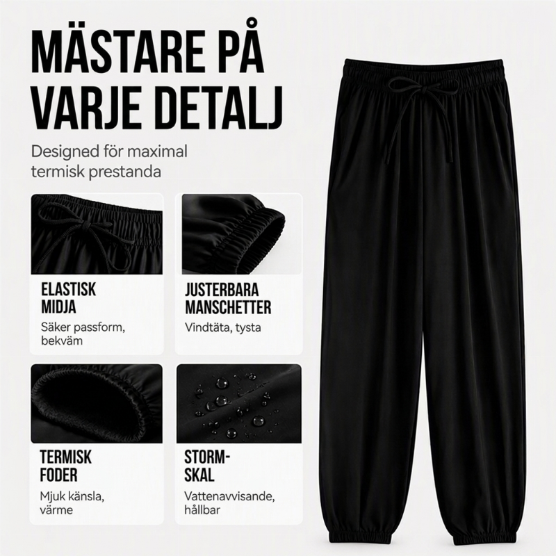 Unisex vindtäta och snabbtorkande byxor med plyschfoder