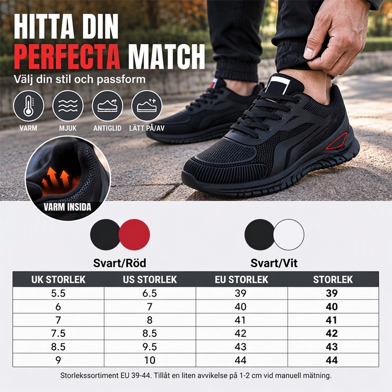 Termiska Utility-Sneakers för Män – Halkfria, Andningsbara & Lätta för Vinter