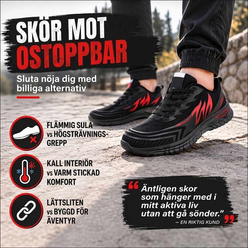 Termiska Utility-Sneakers för Män – Halkfria, Andningsbara & Lätta för Vinter