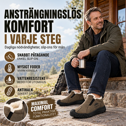 Vandrande skor för män, vinterfodrade med mjukt plysch