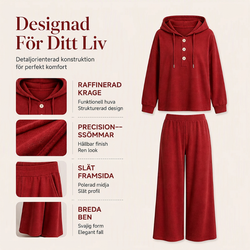 ✈️Fri frakt✨ Ny kollektion 🤍 Set med damhoodie och loungebyxor – bekväm passform, avslappnad stil och perfekt för avslappnade dagar