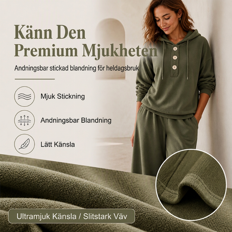 ✈️Fri frakt✨ Ny kollektion 🤍 Set med damhoodie och loungebyxor – bekväm passform, avslappnad stil och perfekt för avslappnade dagar
