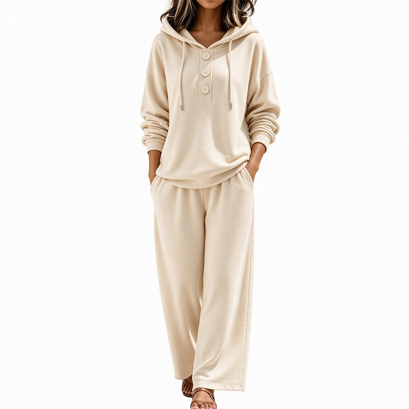 ✈️Fri frakt✨ Ny kollektion 🤍 Set med damhoodie och loungebyxor – bekväm passform, avslappnad stil och perfekt för avslappnade dagar