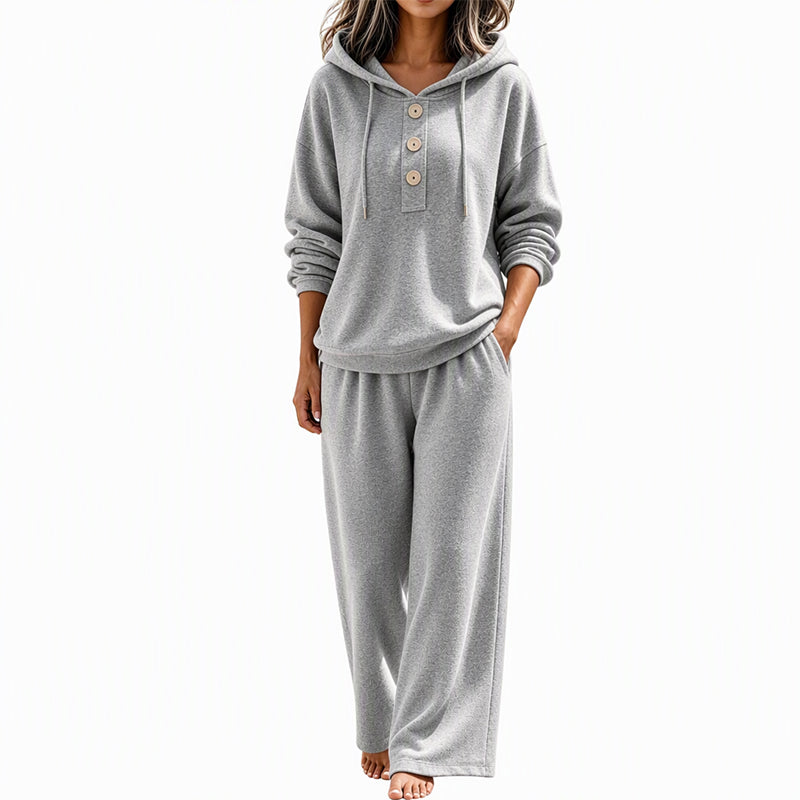 ✈️Fri frakt✨ Ny kollektion 🤍 Set med damhoodie och loungebyxor – bekväm passform, avslappnad stil och perfekt för avslappnade dagar