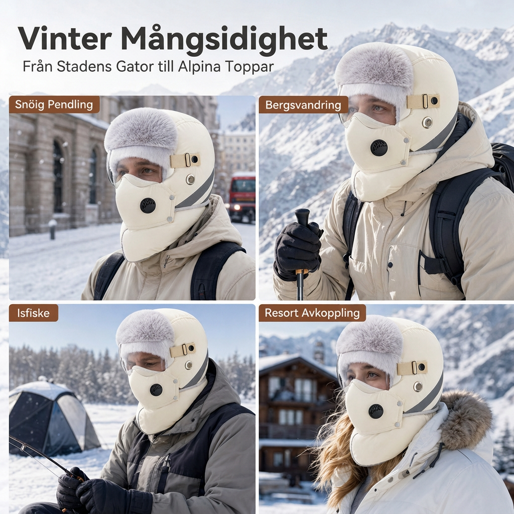 📦 Över 500 paket skickas varje dag! Vindtät, varm vintermössa i trapper-stil med inbyggd ansiktsmask