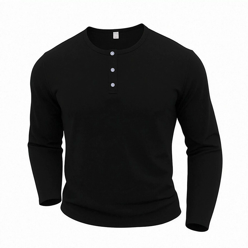 🔥 50 % RABATT! 👔 Henley-skjorta för män med långa ärmar – elegant casual stil, komfort och mångsidighet för vardagen