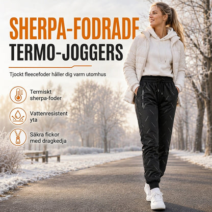 🔥Populär produkt! ✨Unisex-joggingbyxor med lös passform och sherpa-fleecefoder, varma vinterbyxor för fritiden med fickor med dragkedja
