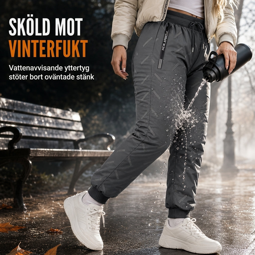 🔥Populär produkt! ✨Unisex-joggingbyxor med lös passform och sherpa-fleecefoder, varma vinterbyxor för fritiden med fickor med dragkedja