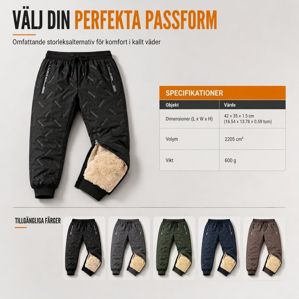 🔥Populär produkt! ✨Unisex-joggingbyxor med lös passform och sherpa-fleecefoder, varma vinterbyxor för fritiden med fickor med dragkedja