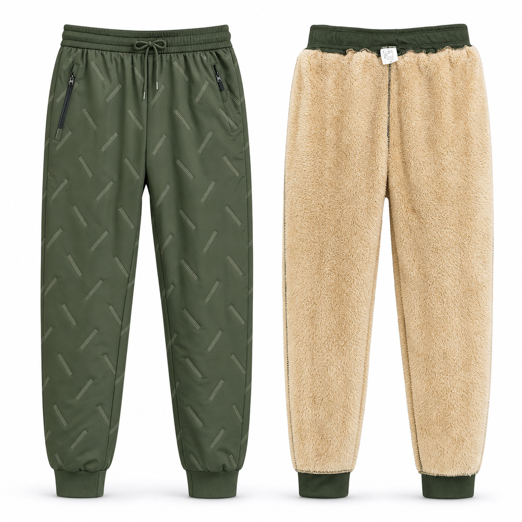 🔥Populär produkt! ✨Unisex-joggingbyxor med lös passform och sherpa-fleecefoder, varma vinterbyxor för fritiden med fickor med dragkedja