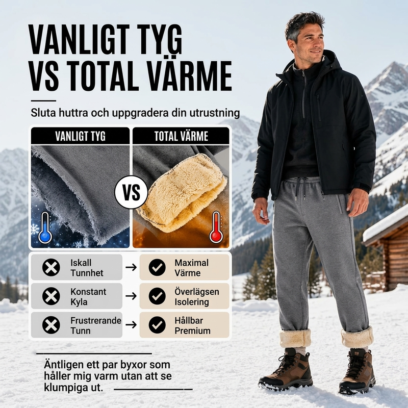 Varmade mysbysxor för män, vinter