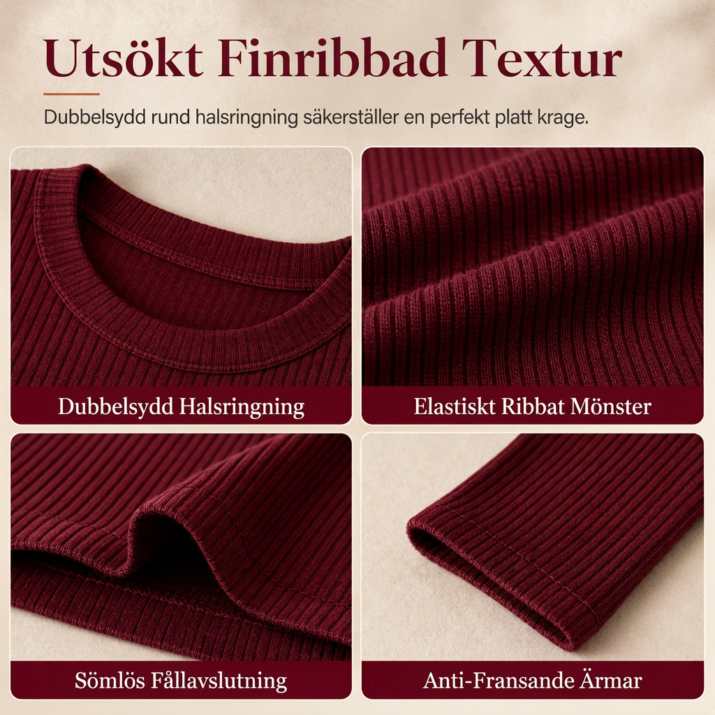 🍂 Höstens favorit ✨ Ribbstickad bodycon-maxiklänning för damer med långa ärmar och rund hals – elegant passform och bekväm stil