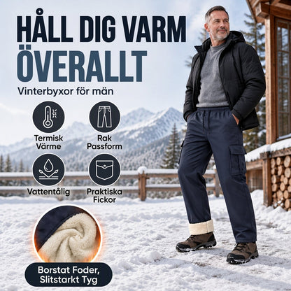 📦 Över 500 paket skickas varje dag! Varma cargobyxor för män med plyschfoder