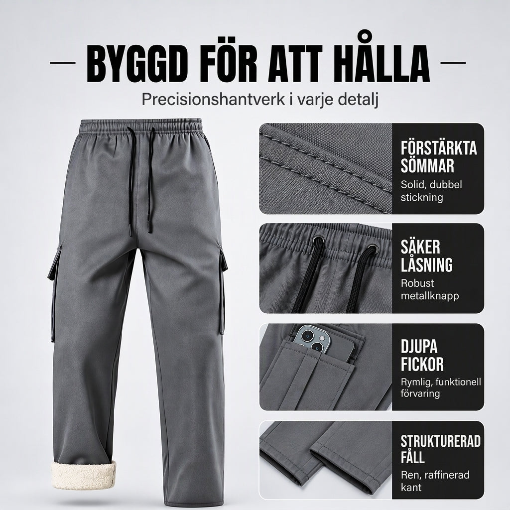 📦 Över 500 paket skickas varje dag! Varma cargobyxor för män med plyschfoder