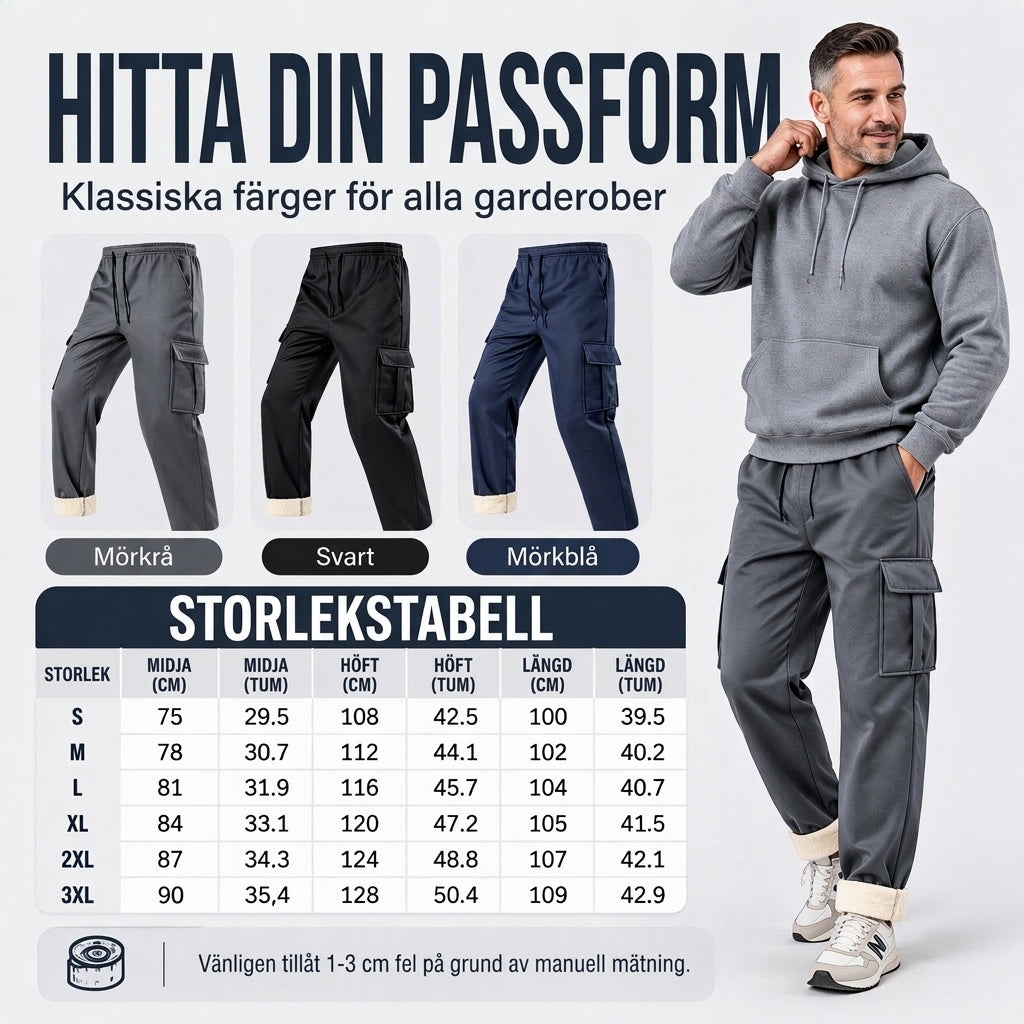 📦 Över 500 paket skickas varje dag! Varma cargobyxor för män med plyschfoder