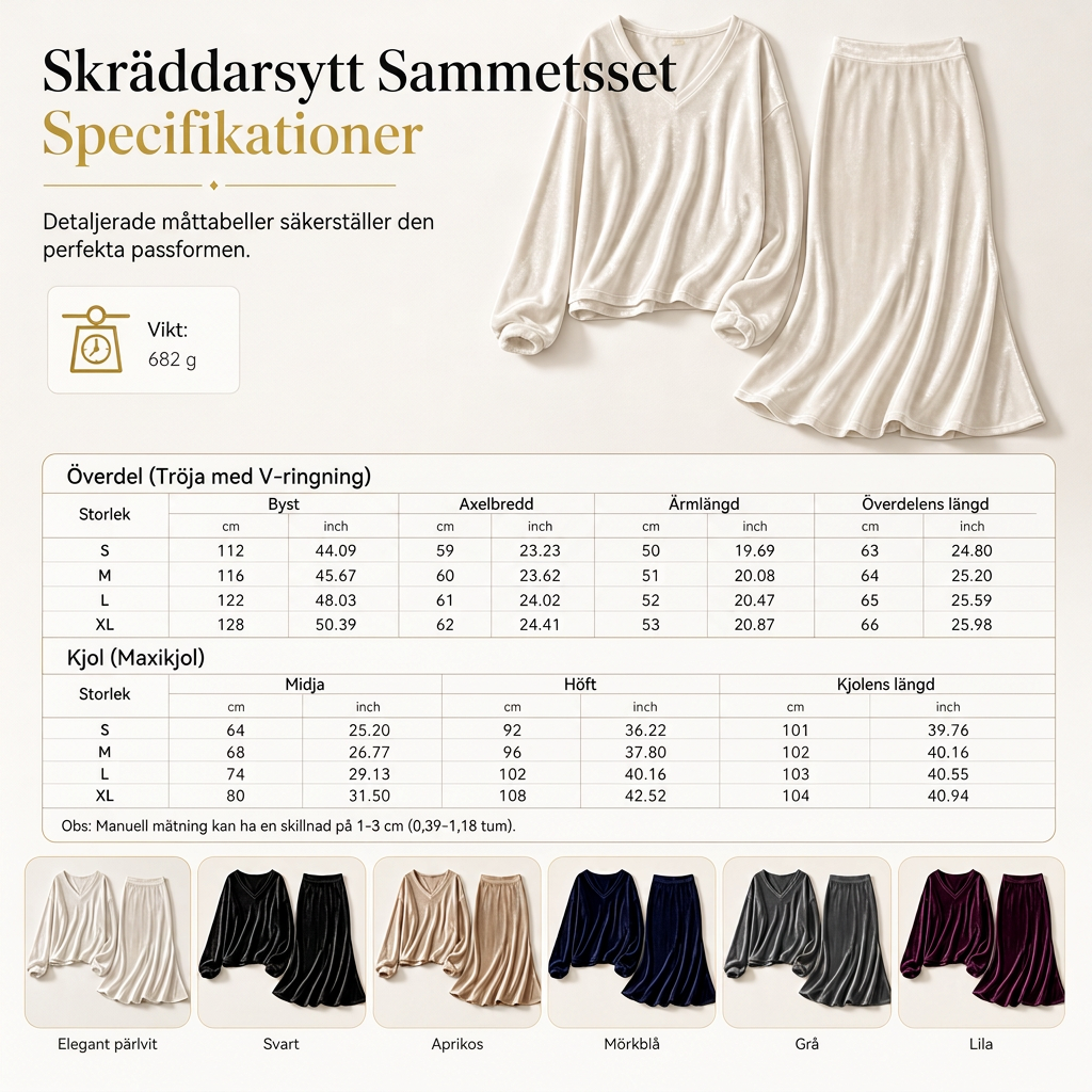 ✨ 50 % RABATT 💎 2-delat set i sammet för damer med djup V-ringning – lös tröja och elegant, utsvängd maxikjol, mjukt och stilfullt 🍂