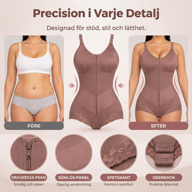 ✨ Smickrande passform 💖 Shapewear-bodysuit för damer i stora storlekar – bekväm magkontroll, stöd och en slät silhuett 👗
