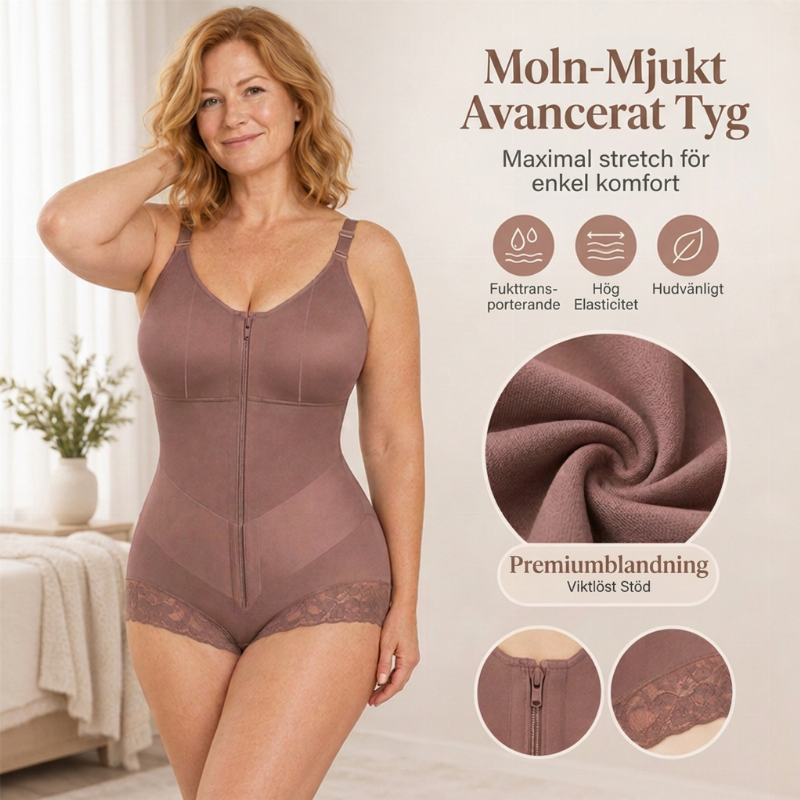 ✨ Smickrande passform 💖 Shapewear-bodysuit för damer i stora storlekar – bekväm magkontroll, stöd och en slät silhuett 👗