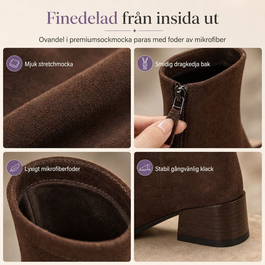 🔥Populär produkt! ✨Stövletter för dam med spetsig tå, stretchigt skaft och låg klack