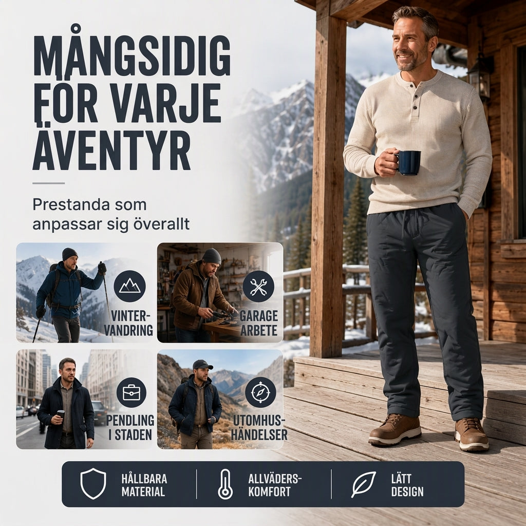 Värmande vinterbyxor utomhus, unisex