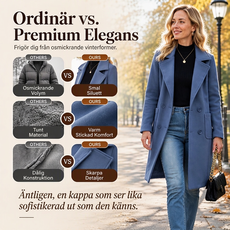 🧥 Kvinnornas dubbelknäppta ullrock – varm, mjuk, elegant och tidlös, perfekt för höst och vinter, nu till halva priset! ✨
