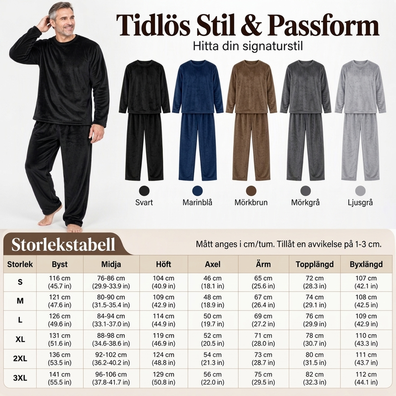 🛌 Mysigt termiskt velourpyjamasset för herr – mjukt, varmt och bekvämt, perfekt för kalla nätter, nu till halva priset! ✨
