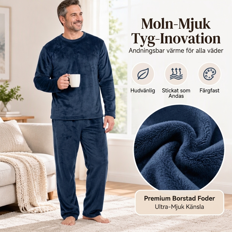 🛌 Mysigt termiskt velourpyjamasset för herr – mjukt, varmt och bekvämt, perfekt för kalla nätter, nu till halva priset! ✨