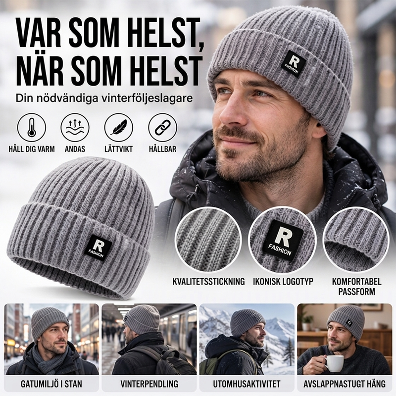 🧢 Löst stickad varm mössa för män – mjuk, bekväm och perfekt för kalla höst- och vinterdagar! ✨