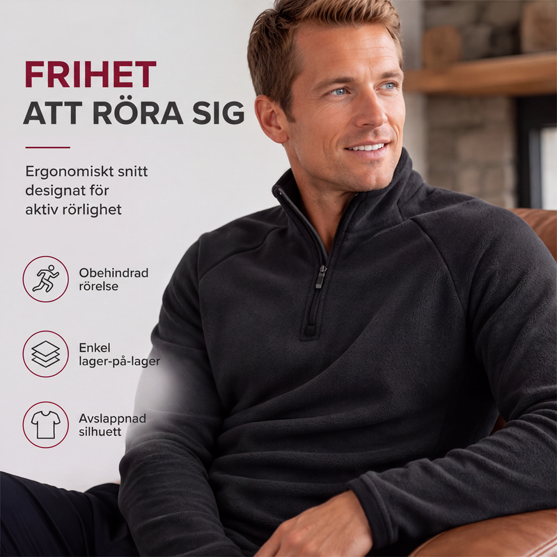 🎉 Nyhet! 👕 Varm pikétröja för män i polarfleece med stående krage – mjuk, värmande och perfekt för kalla höst- och vinterdagar. ✨