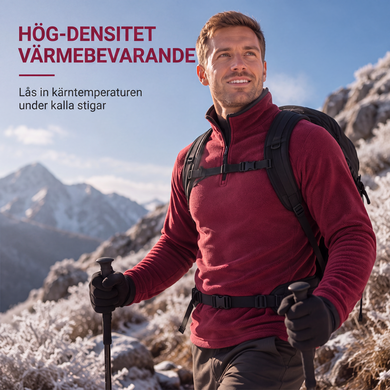 🎉 Nyhet! 👕 Varm pikétröja för män i polarfleece med stående krage – mjuk, värmande och perfekt för kalla höst- och vinterdagar. ✨