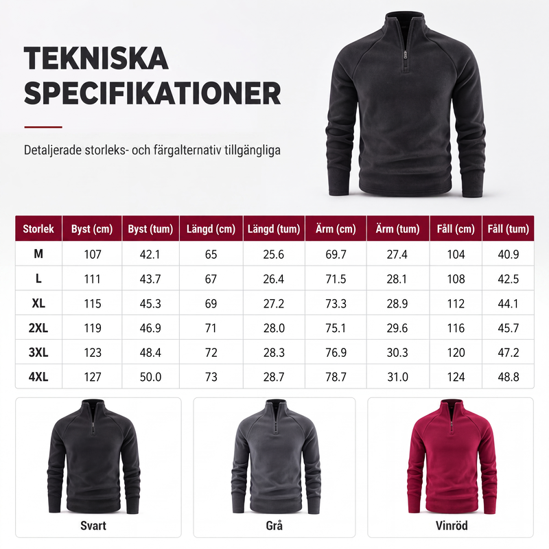 🎉 Nyhet! 👕 Varm pikétröja för män i polarfleece med stående krage – mjuk, värmande och perfekt för kalla höst- och vinterdagar. ✨