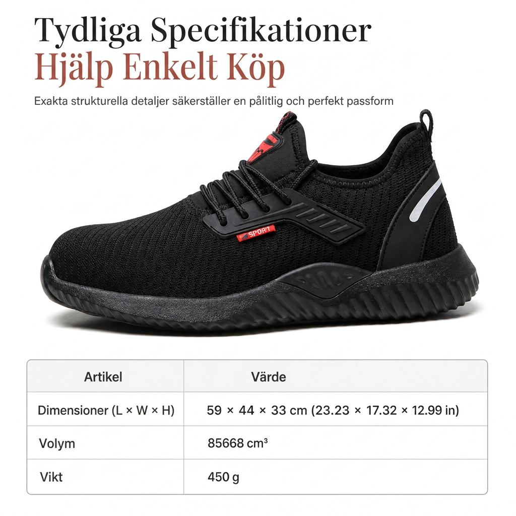 Herrar säkerhetsskor med stålhätta, andningsbara arbetsstövlar, lätta, punkteringsskyddade skyddsskor