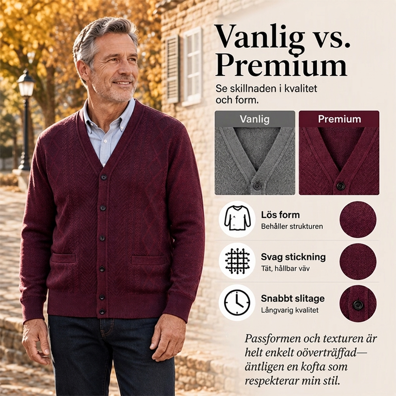 🧥 Klassisk termisk cardigantröja för män – mjuk, varm, bekväm, perfekt för höst och vinter, nu till halva priset! ✨
