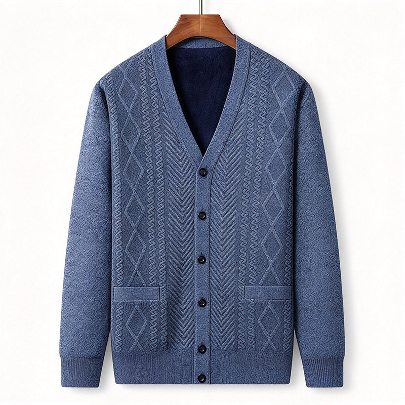 🧥 Klassisk termisk cardigantröja för män – mjuk, varm, bekväm, perfekt för höst och vinter, nu till halva priset! ✨
