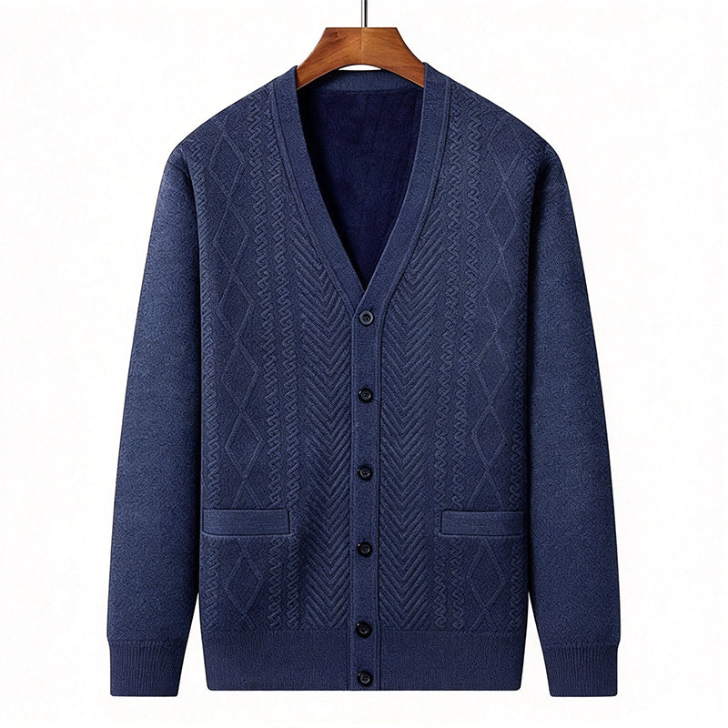 🧥 Klassisk termisk cardigantröja för män – mjuk, varm, bekväm, perfekt för höst och vinter, nu till halva priset! ✨