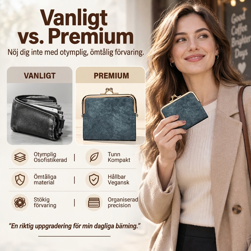 👛 Vintageplånbok med kisslås och flera kortfack – rymlig, elegant och praktisk, perfekt för vardag och fest! ✨