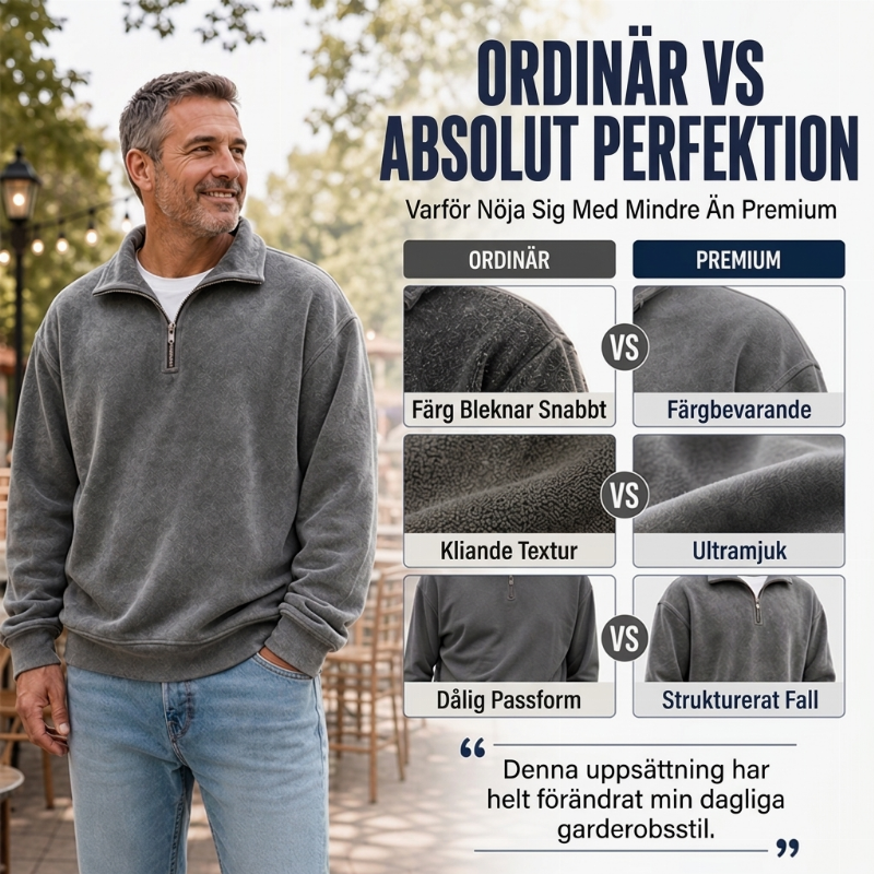 ✨ Avslappnad herrtröja 🧶 med kvartslång dragkedja, mjuk och snygg, perfekt för vardagsbruk och till olika outfits ✨
