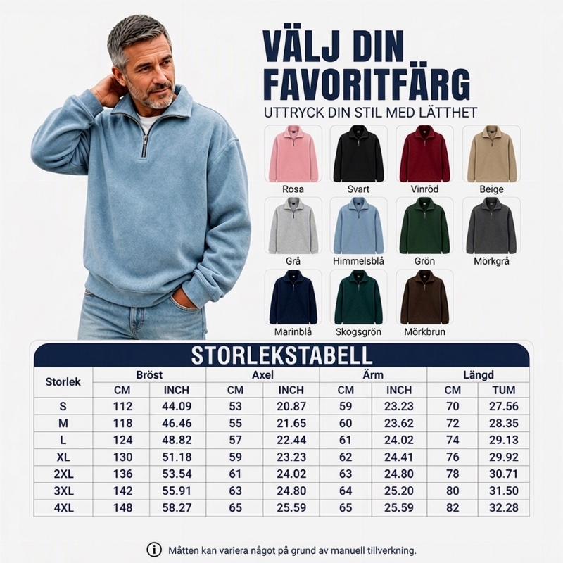 ✨ Avslappnad herrtröja 🧶 med kvartslång dragkedja, mjuk och snygg, perfekt för vardagsbruk och till olika outfits ✨