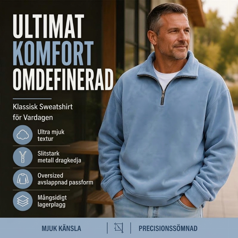 ✨ Avslappnad herrtröja 🧶 med kvartslång dragkedja, mjuk och snygg, perfekt för vardagsbruk och till olika outfits ✨