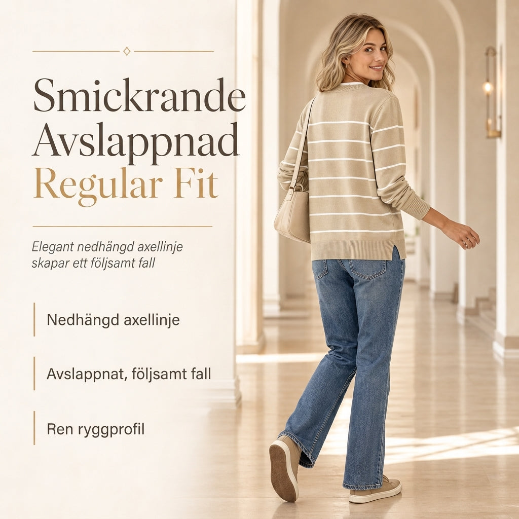 👚 Mjuk Stickad Tröja för Dam med V-ringning, Knappslå och Lager-på-lager-look