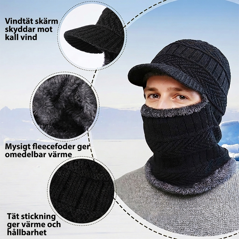 ✨ 3-i-1 vinterhuv, ansiktsmask och halsduk