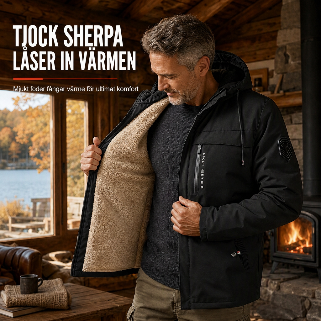 🖤Black Friday – Förhandstillgång: 50 % Rabatt🖤✈️Fri frakt🧥 Herr amerika-retro plymfodrad kappa med lös passform – varm, bekväm och perfekt för höst och vinter! ✨
