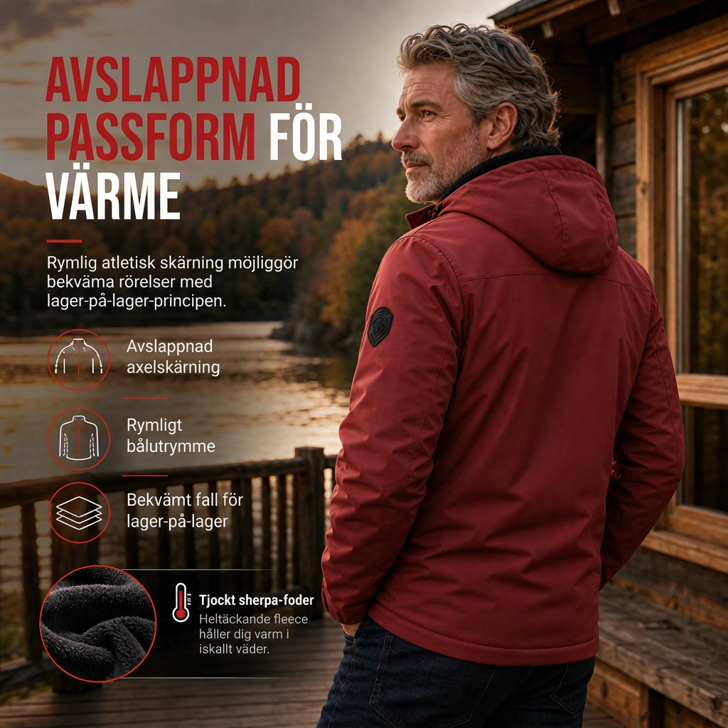 🖤Black Friday – Förhandstillgång: 50 % Rabatt🖤✈️Fri frakt🧥 Herr amerika-retro plymfodrad kappa med lös passform – varm, bekväm och perfekt för höst och vinter! ✨