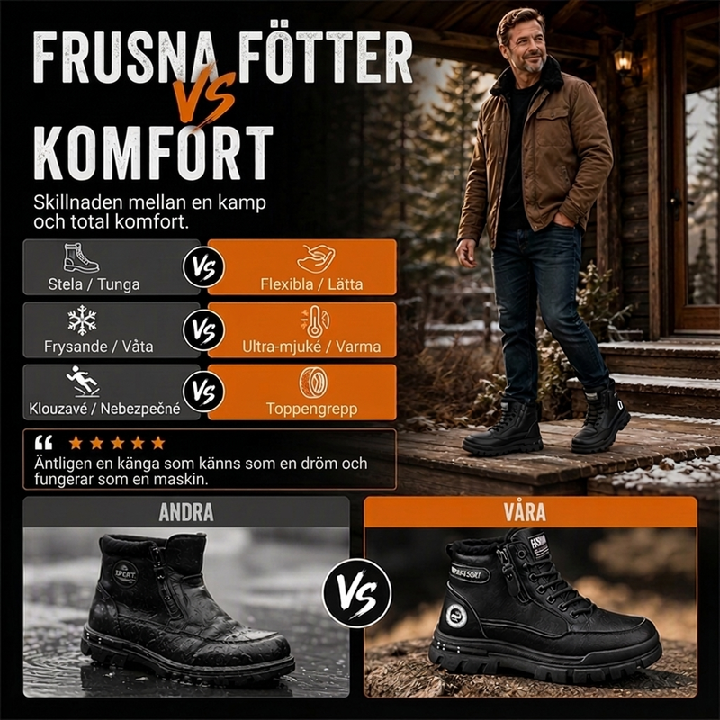 ✨ Vinterskor för män med halkskyddad sula och varmt foder