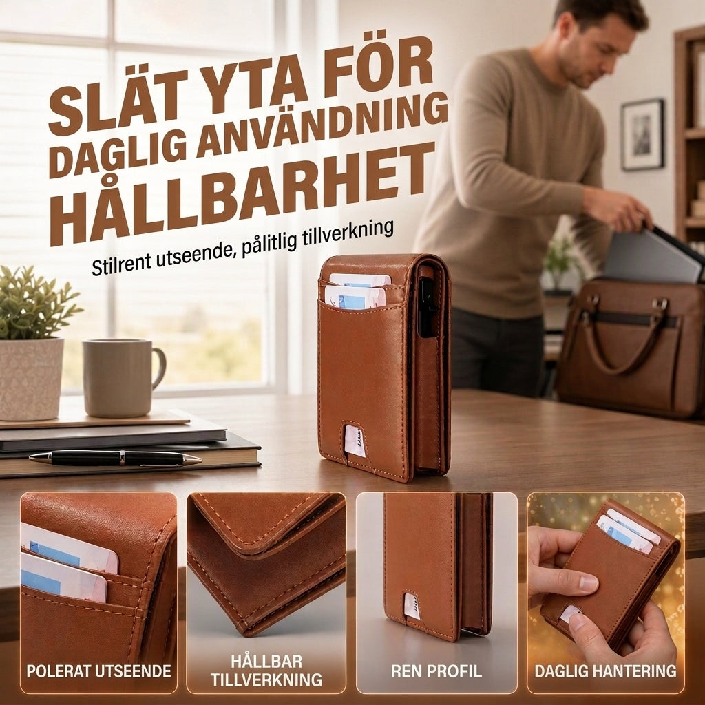 👛 Minimalistisk och tunn plånbok för män med RFID-skydd – elegant, praktisk och säker för vardagen! ✨