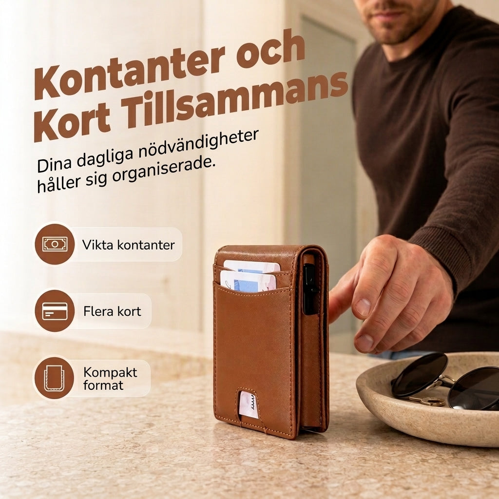 👛 Minimalistisk och tunn plånbok för män med RFID-skydd – elegant, praktisk och säker för vardagen! ✨