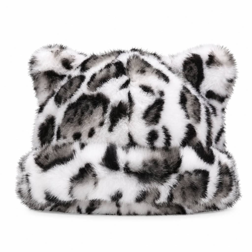 🖤Black Friday – Förhandstillgång: 50 % Rabatt🖤Kvinnig fluffig froskmössa av minkimitation med söta björnöron, varm vintermössa för kallt väder 🐱🧢