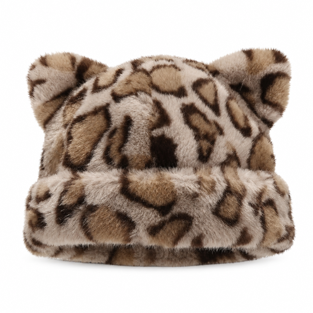 🖤Black Friday – Förhandstillgång: 50 % Rabatt🖤Kvinnig fluffig froskmössa av minkimitation med söta björnöron, varm vintermössa för kallt väder 🐱🧢